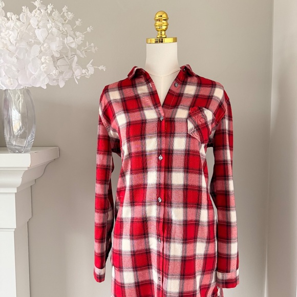 Scotch & Soda Maison Scotch Flannel Shirt Dress in Red Plaid, Sz 6 - Picture 3 of 15